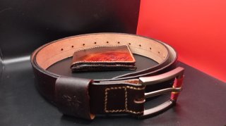 Cinturón y Cartera Cuero Auténtico Aromacuir