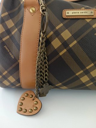 Borsa Pierre Cardin a quadri marrone