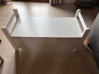 Baúl infantil madera blanco abatible