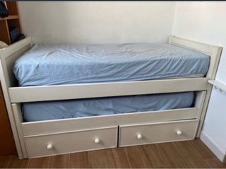 Cama nido 90 cm madera pino blanca