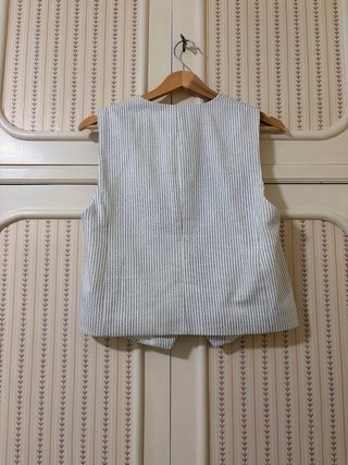 Chaleco Zara Rayas Azul y Blanco