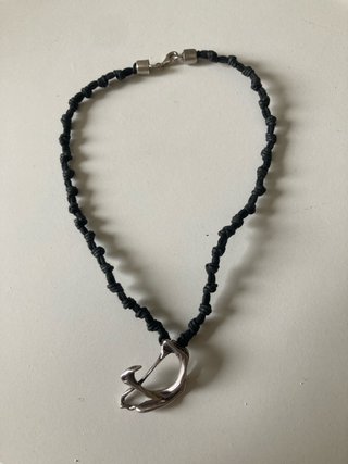 Colgante Plata con Cordón Negro unisex