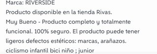 Bicicleta Infantil Riverside 20 6-9 Años