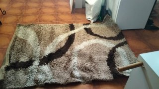Alfombra Shaggy Beige y Marrón