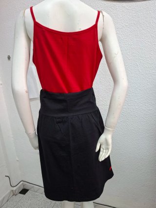Falda estampada negra y multicolor