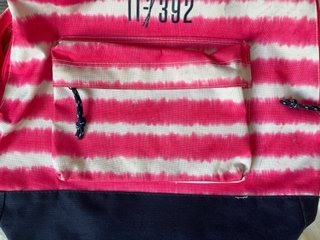Mochila rayas rosa y blanca Décimas
