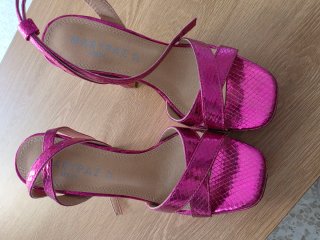 Sandalias tacón Marypaz rosa plataforma