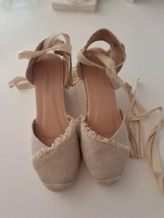 Cuñas beige lino Women'secret
