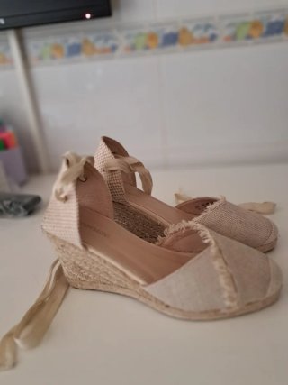 Cuñas beige lino Women'secret