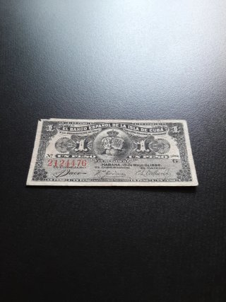 BILLETE 1 PESO DE 1896 DEL BANCO ESPAÑOL DE CUBA