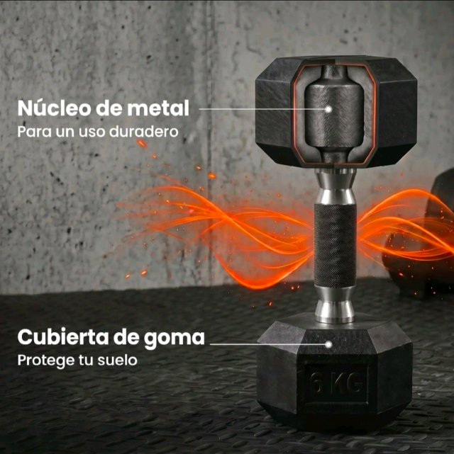 Juego de 2 mancuernas de 4kg hexagonal, gimnasio