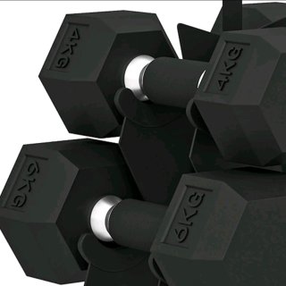 Juego de 2 mancuernas de 4kg hexagonal, gimnasio