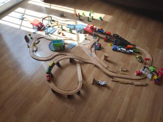 Tren de madera 150 piezas