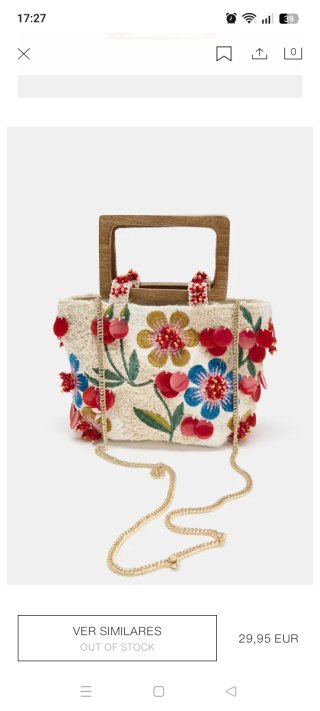Bolso Zara bordado flores