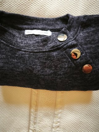Camiseta Sfera Mujer Talla M Gris y Blanca