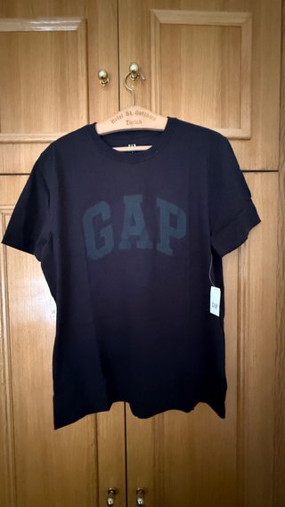 Camiseta Gap Negra Logo Grande