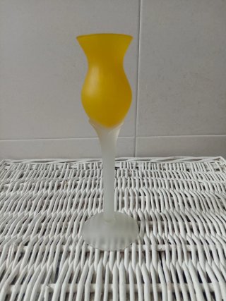 Candelabro Portavelas Vintage de Vidrio Esmerilado
