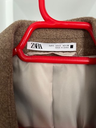 Abrigo paño lana Zara Talla 38 Gris