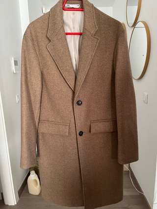Abrigo paño lana Zara Talla 38 Gris