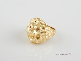 sello oro 18k con piedra con circonita