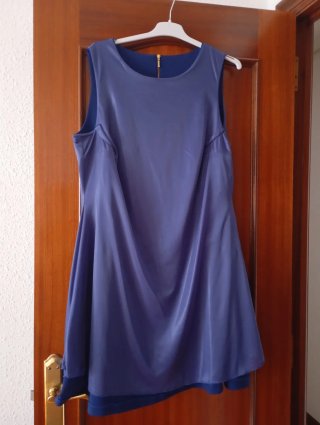 Vestido azul  añil sin mangas