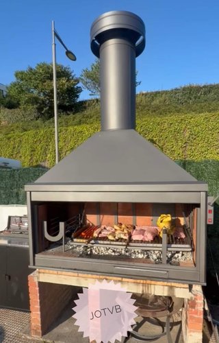 Barbacoa a medida metal y cristal horno QQ-1