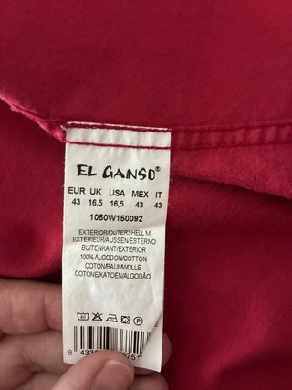 Camisa El Ganso Roja. Talla 43. No lote