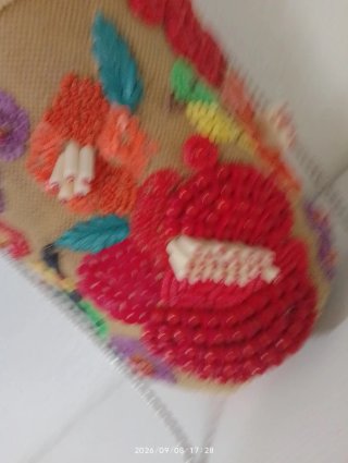 Bolso Zara Cesta Abalorios Flores Pájaros