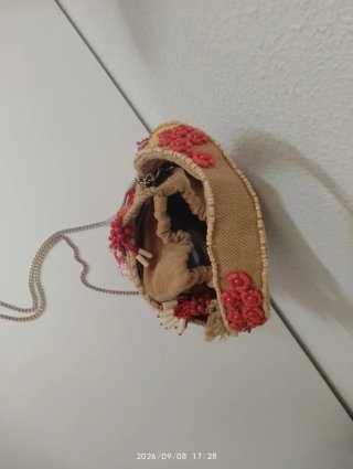 Bolso Zara Cesta Abalorios Flores Pájaros