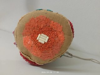 Bolso Zara Cesta Abalorios Flores Pájaros