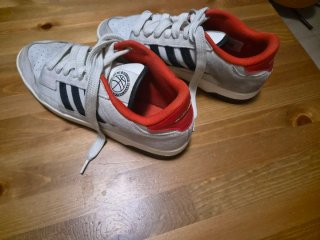 Zapatillas Adidas casual grises y rojas