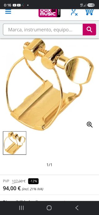 Abrazadera dorada para saxo alto soprano brancher