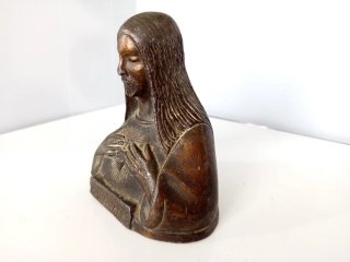 Escultura Sagrado Corazón Jesús Bronce Antigua