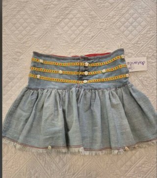 Falda vaquera étnica bordada estilo Boho chic