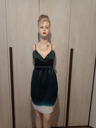 Vestito donna verde e bianco taglia XL