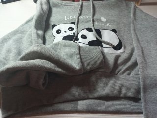 Sudadera corta gris pandas