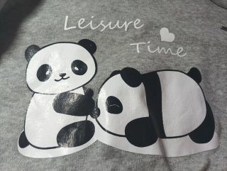 Sudadera corta gris pandas