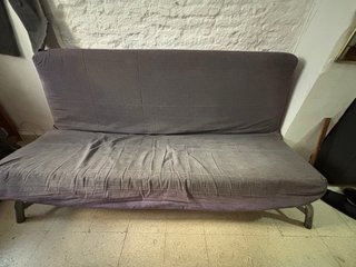 Sofá Cama Gris Tela y Metal