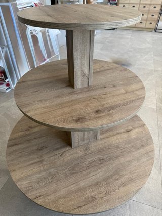 Expositor de madera redondo 3 niveles