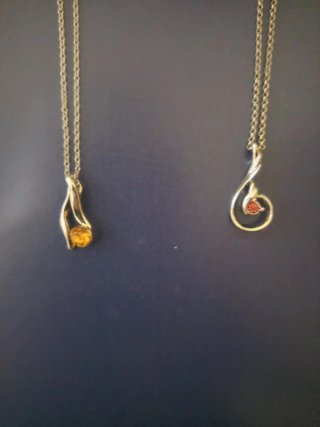 Dos Colgantes naranja y rosa