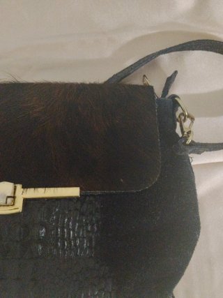 Bolso Piel Ante Vintage azul marino Multicolor