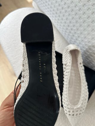 Zapatos planos Zara trenzados blancos talla 38