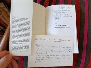 Dolores Armijo: Historias viejas de Manila. Firmad