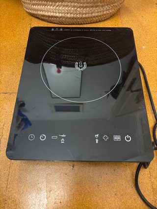 Placa Inducción Vitro Portátil Negra 2000W