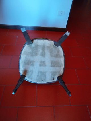 Sedia stile Luigi Filippo in velluto floreale