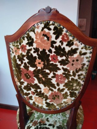Sedia stile Luigi Filippo in velluto floreale