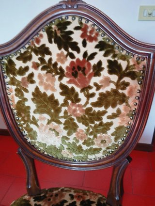 Sedia stile Luigi Filippo in velluto floreale