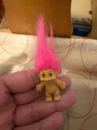 Troll RUSS vintage broche pelo rosa años 90