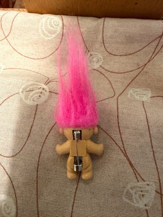 Troll RUSS vintage broche pelo rosa años 90