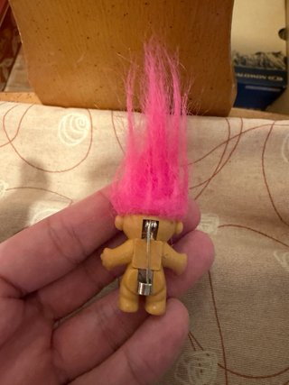 Troll RUSS vintage broche pelo rosa años 90